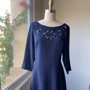 Banana republic Navy blue embellished dress